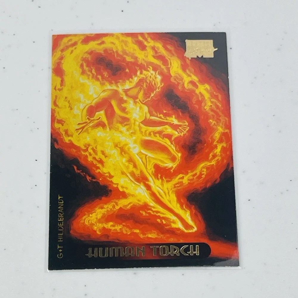 1994 Fleer Marvel Masterpieces SkyBox Human Torch #52 Hildebrandt Card